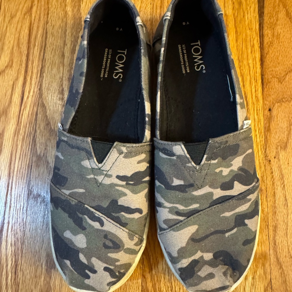 TOMS Black Slip-On Shoes